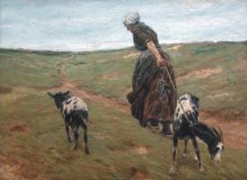 Frau mit Gei�en in den D�nen - 1890 - Max Liebermann